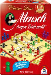 Würfelspiel Mensch ärgere Dich nicht Classic Line Metalldose