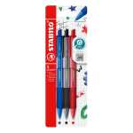 STABILO Kugelschreiber pointball colorful blau/grau/rot 3...