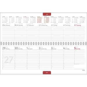 2026 Zettler Tisch-Querkalender Profi rot