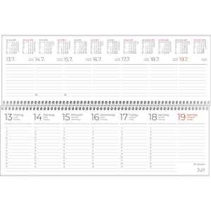 2026 Zettler Tischquerkalender 1W/2S rot