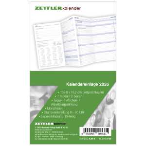 2026 Zettler Kalendereinlage 1M/2S Leporello