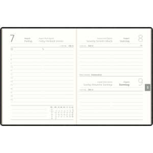 2026 Zettler Taschenkalender 1T/1S Recycling farblich sortiert
