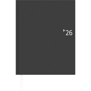 2026 Zettler Wochenbuch 1W/2S Registerschnitt Leinencharakter anthrazit