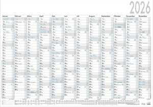 2026 Zettler Plakatkalender 12M/1S 1 Stk. gerollt schwarz/blau