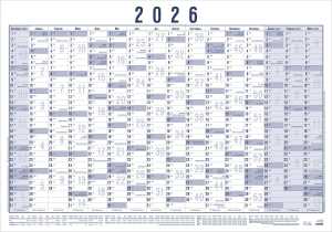 2026 Zettler Plakatkalender 16M/1S 5 Stk. Gerollt blau