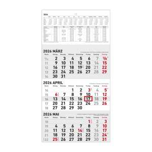 2026 Zettler 3-Monatskalender schwarz/rot
