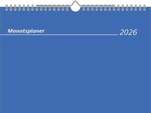 2026 Zettler Monatsplaner 1M/1S schwarz/blau