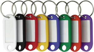 Schlüsselanhänger, farblich sortiert, Schachtel à 100 Stück