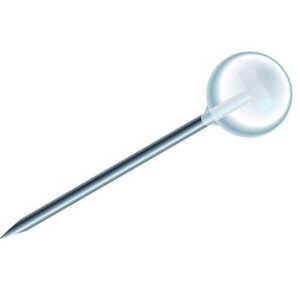 Landkartennadeln, glasklar Ø 5 mm x 16 mm Dose à  50 Stück