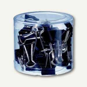 Foldback-Klammern, Schwarz, Inhalt 10 x 19 mm, 10 x 25 mm, 5 x 32 mm, 2 x 41 mm