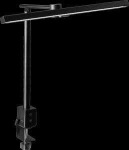 LED Schreibtischleuchte, Alu, schwarz, mit Klemme, 230V/7W,  stufenlos dimmbar, 3 verschiedene Lichtfarben, CRI 95, USB-Anschluss