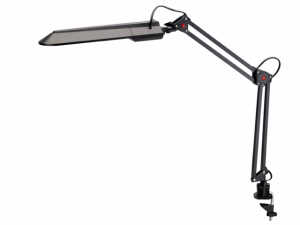 Tischleuchte, Schwarz, Tischklemme, Doppelarm, Leuchtstofflampe G23, 230 V, 11 W