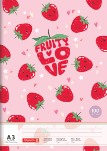 Zeichenblock A3 20 Blatt Fruity Love