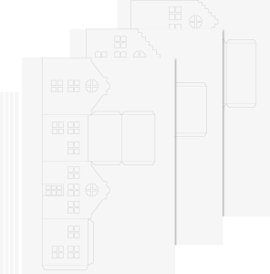 Licht Häuser 3er weiß