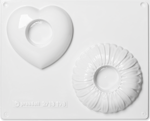 Gießform Kerzenh. Herz Blume 11cm
