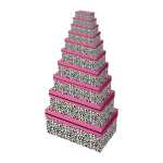 Set 10 Boxen Leopard rechteckig