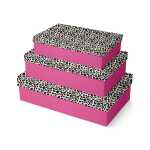 Set 3 Boxen Leopard rechteckig