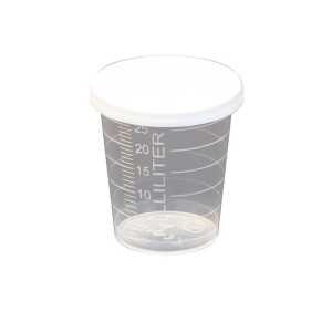12 Mini-Becher skaliert 30ml+Deckel