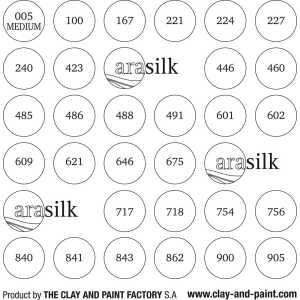 Farbtafel für Arasilk 55x55cm