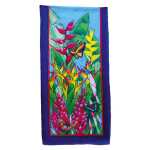 Schal 100% Seide 180x43cm Tropisch