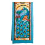 100% Seidenschal 180x43cm Pfau