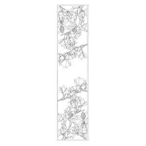 100% Seidenschal 145x43cm Magnolien