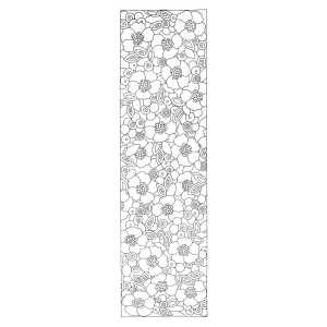100% Seidenschal 145x43cm Blumen