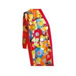 100% Seidenschal 145x43cm Blumen