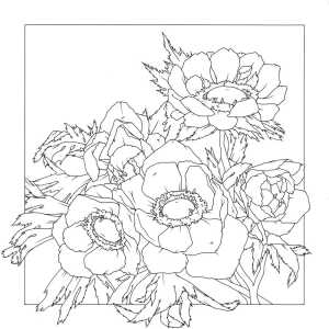 Seidentuch 100% 90x90cm Anemone