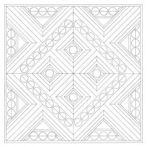 Seidentuch 100% 90x90cm Symmetrie
