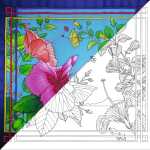 Quadrat 100% Seide 90x90 Amaryllis