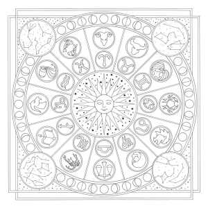 Seidentuch 100% 90x90cm Zodiac
