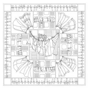 Seidentuch 100% 90x90cm Südfenster