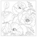 Seidentuch 100% 90x90cm Mohn
