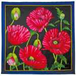 Seidentuch 100% 90x90cm Mohn