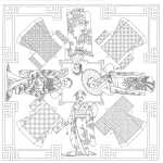 Seidentuch 100% 90x90cm Geishas