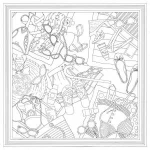 Seidentuch 100% 90x90cm Der Strand