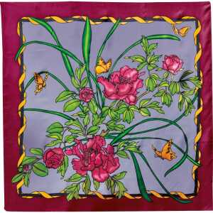Seidentuch 100% 90x90cm Pfingstrose