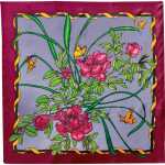 Seidentuch 100% 90x90cm Pfingstrose