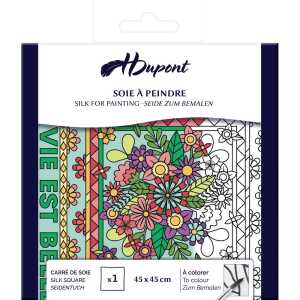 CARRÉ 100 %Seide 45x45 en fleurs