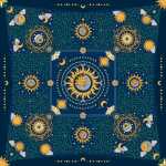 CARRÉ 100 % Seide  90x90cm Sterne