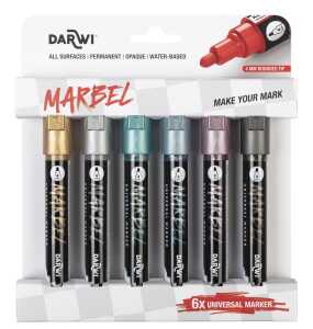 Marbel 6er Set 4mm Metalli sortim