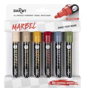 Marbel 6er Set 4mm Natur Sortiment