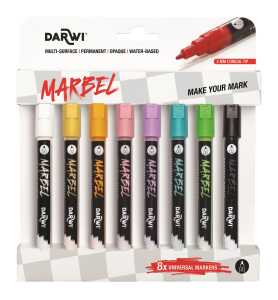 Marbelset 8 Fein 2mm Pastel