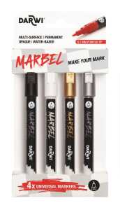 Marbelset 4 Markers 0,7mm Pastel