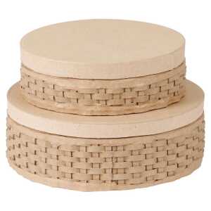 2er-Set runde geflochtene Boxen