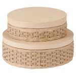 2er-Set runde geflochtene Boxen