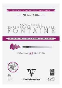 Font. weiß feink Block A3 12Bl 300g