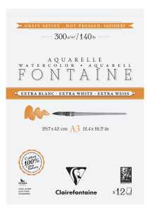 Font. weiß satin Block A3 12Bl 300g