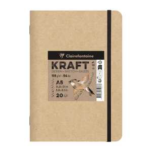Skizzenb geh A5 Kraft bn 115g 20Bl